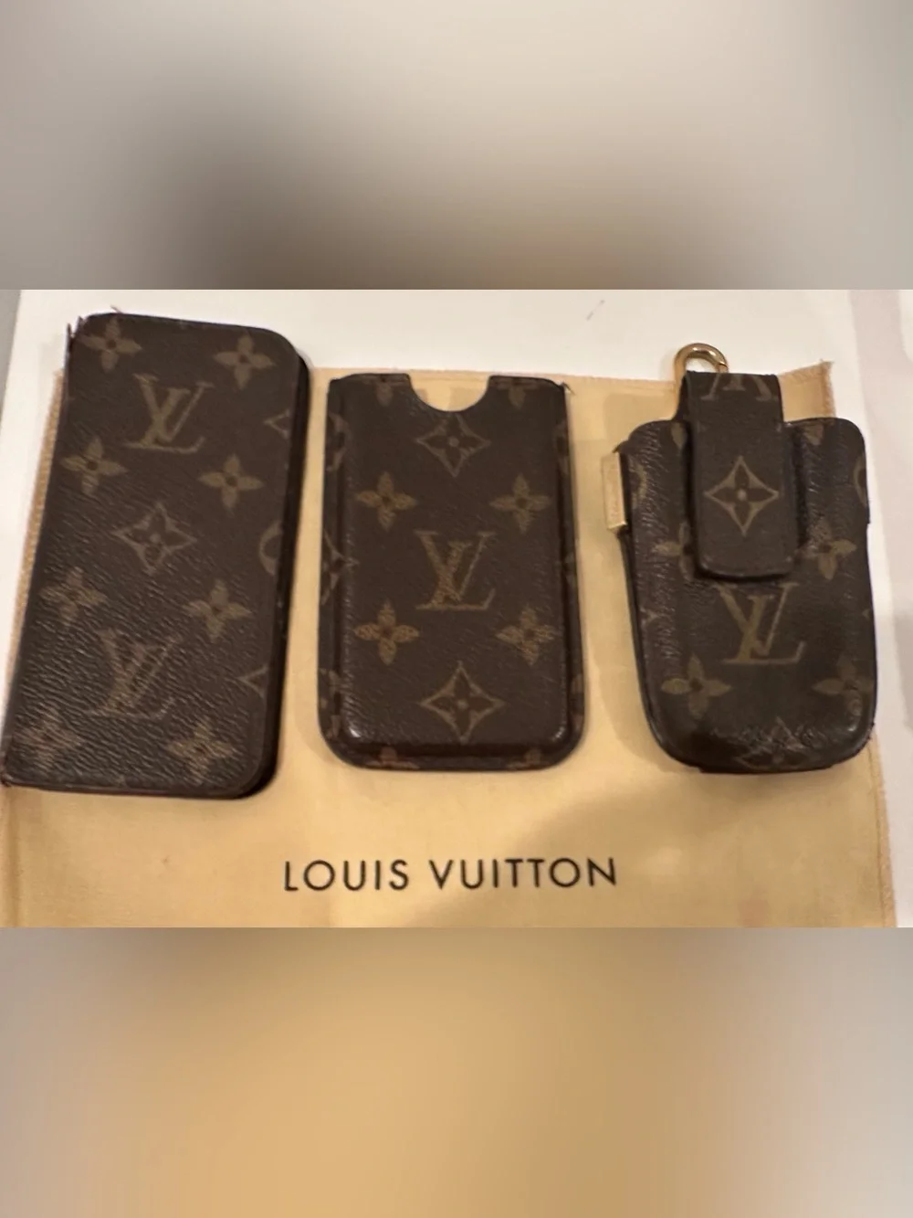 Louis Vuitton Monogram Canvas Phone Sleeves Different Sizes Vintage